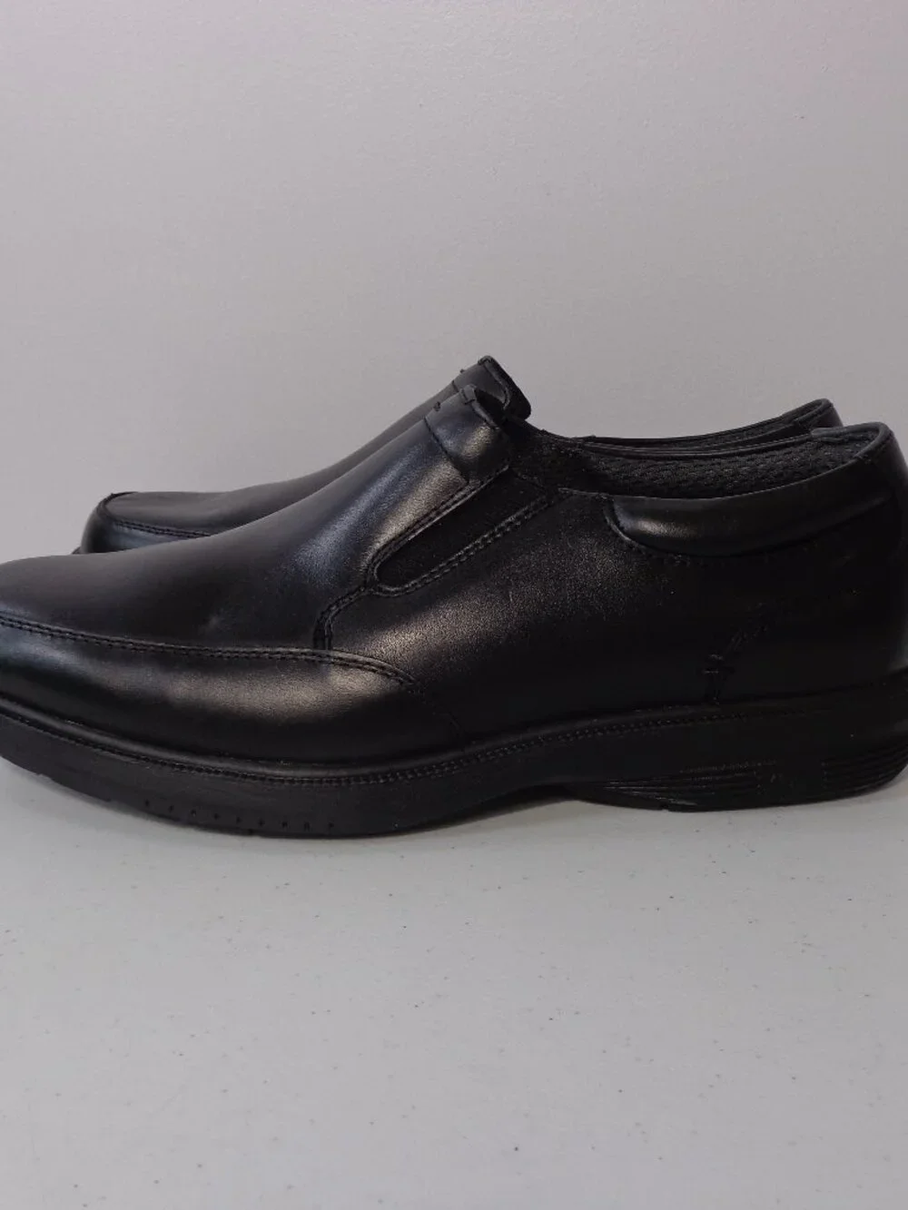 Nunn Bush Myles St Slip Resistant Loafers Black Leather Comfort Gel Men Sz 9.5M